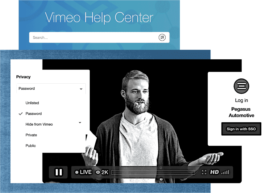 Vimeo interface